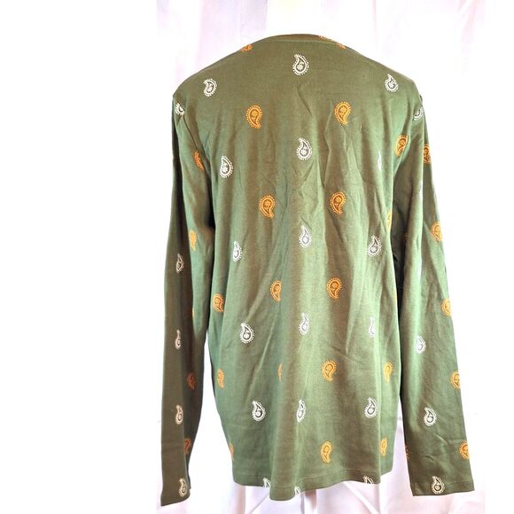 Kim Rogers Olive Green Top Paisley Size Large New With Tag - Picture 5 of 8